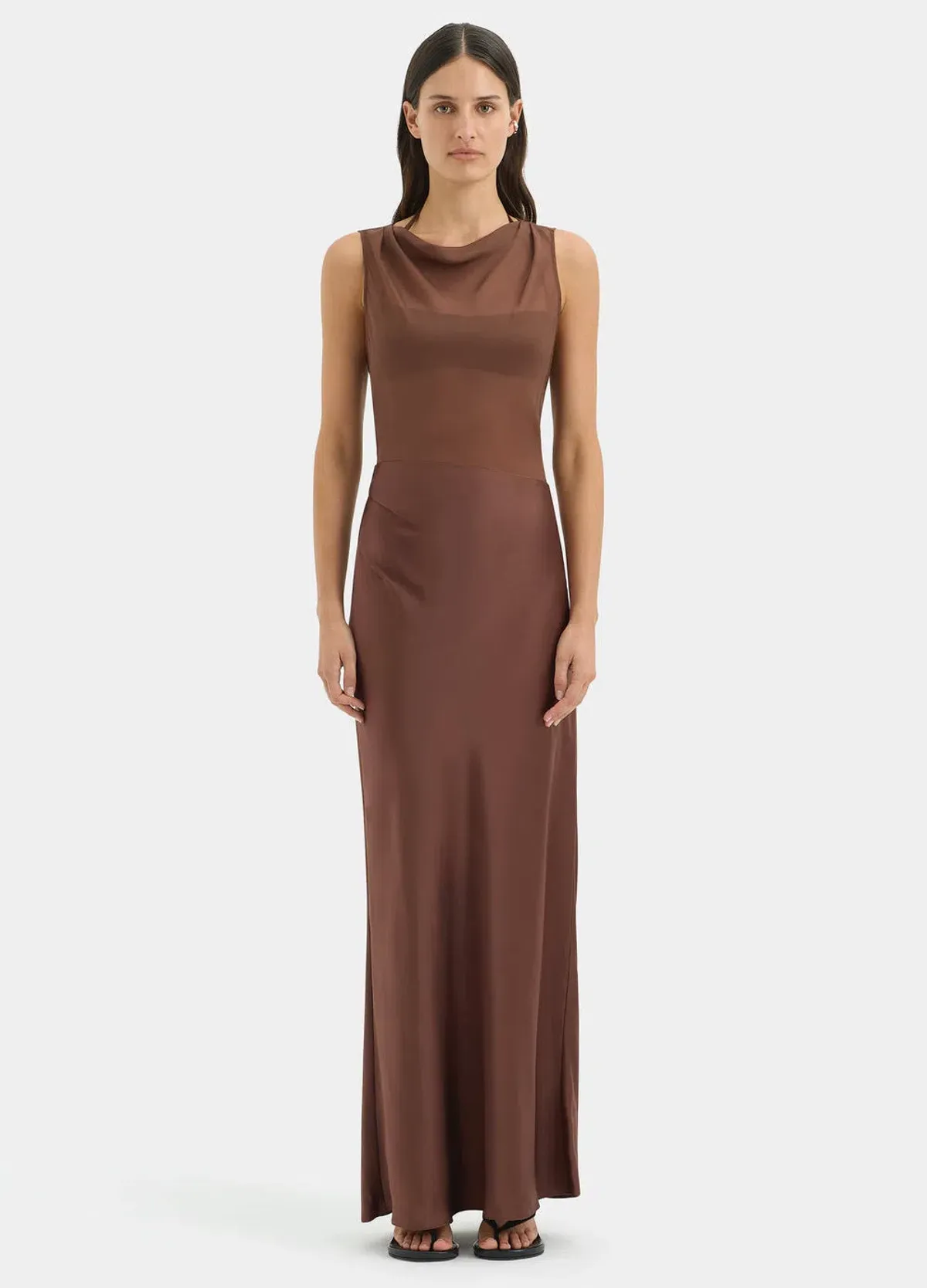 Sir the Label Luca Full Length Gown in Chestnut Brown Size 2 / AU 10 - Image 1