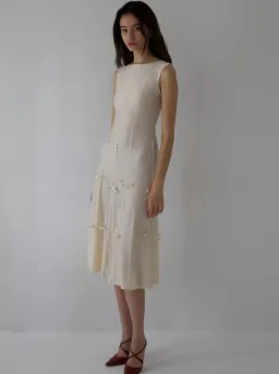 BUCI NY Heiress Dress In Cream Size 6 for rent on The Volte - image 2