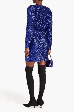 Rotate By Birger Christensen Sequinned Blue Mini Size 10 for rent on The Volte - image 2
