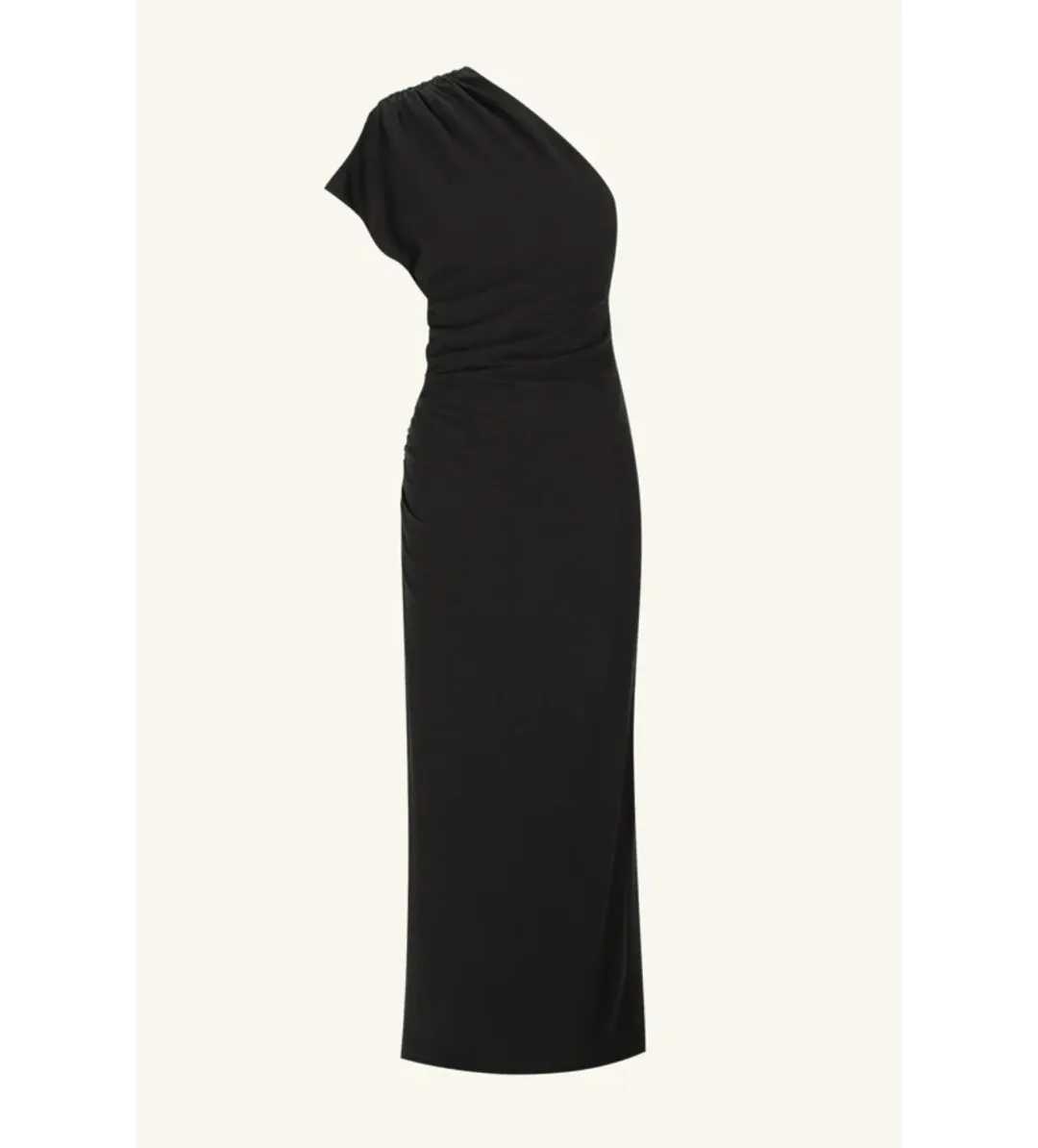 Shona Joy Beau Asymmetrical Midi Dress Black Size 12 for rent on The Volte - main image