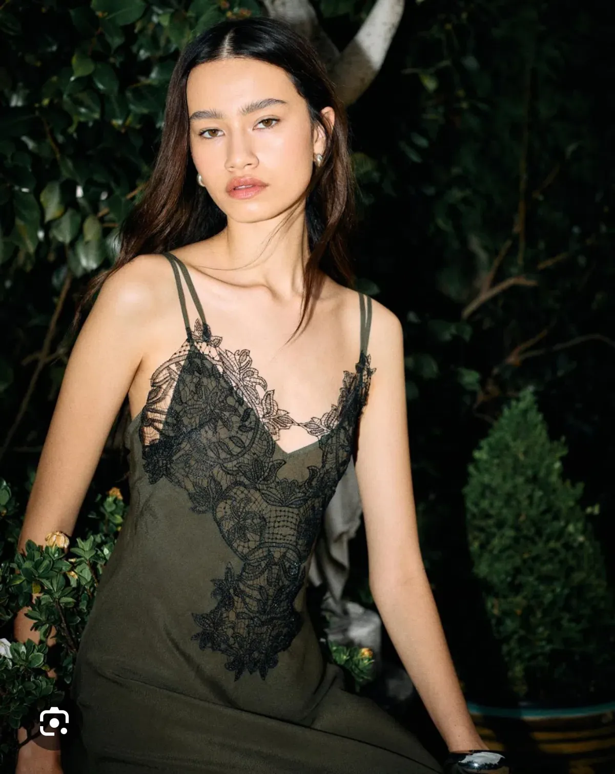 Lover Ainslee Lace Maxi Olive Green Dress Size AU 12 - Image 4