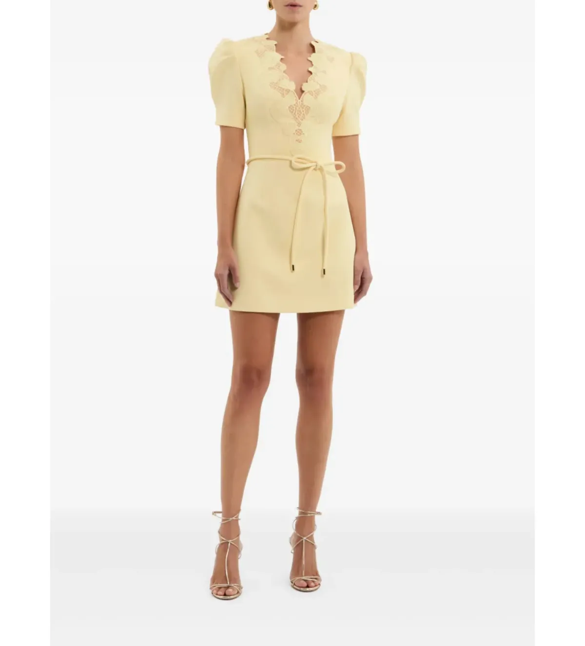 Rebecca Vallance Lulu Short Sleeve Mini Dress in Yellow Size AU 6 for rent on The Volte - main image