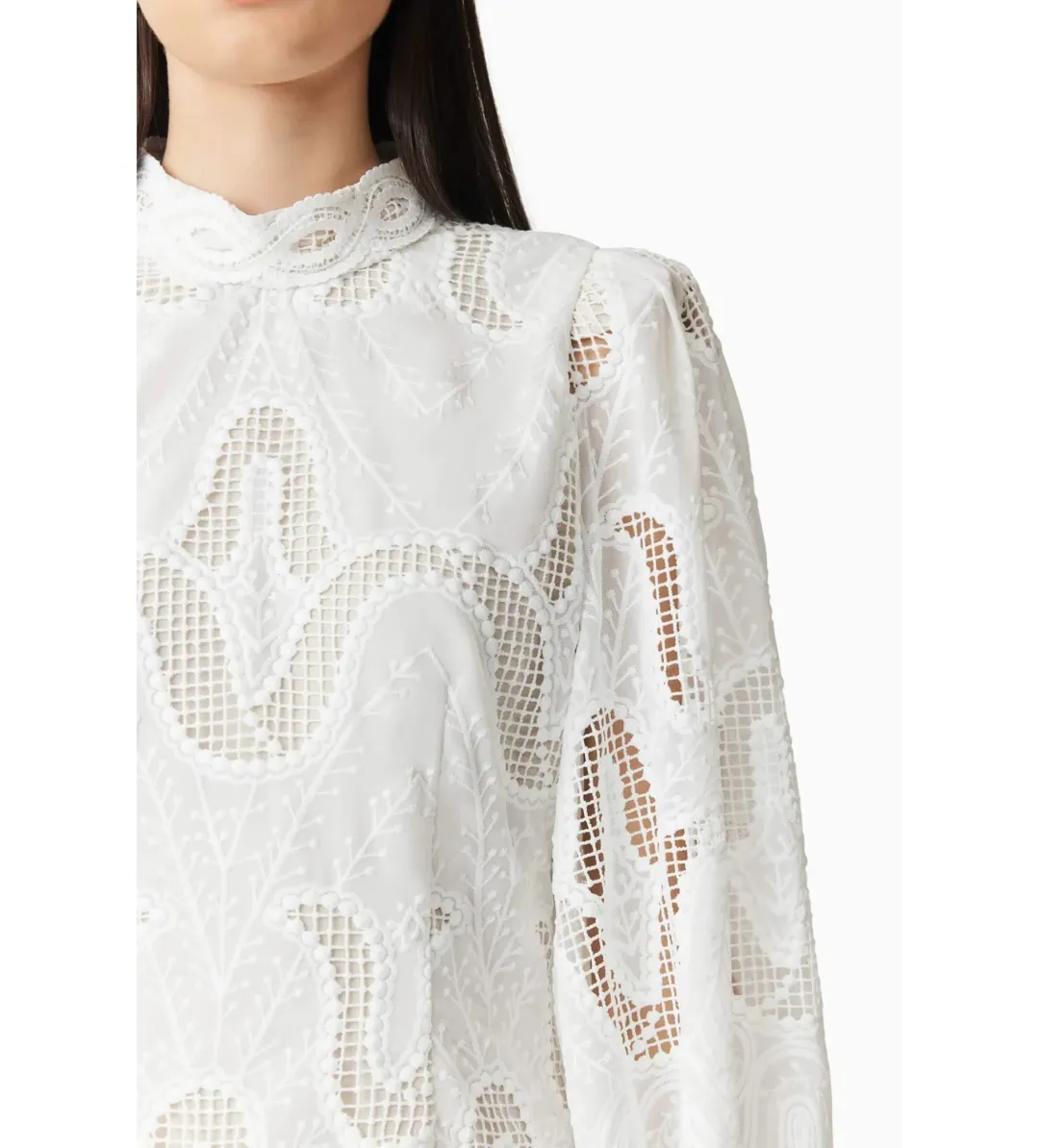 Elliatt Eliza Long Sleeve Mini Dress White Size AU 8 for rent on The Volte - main image