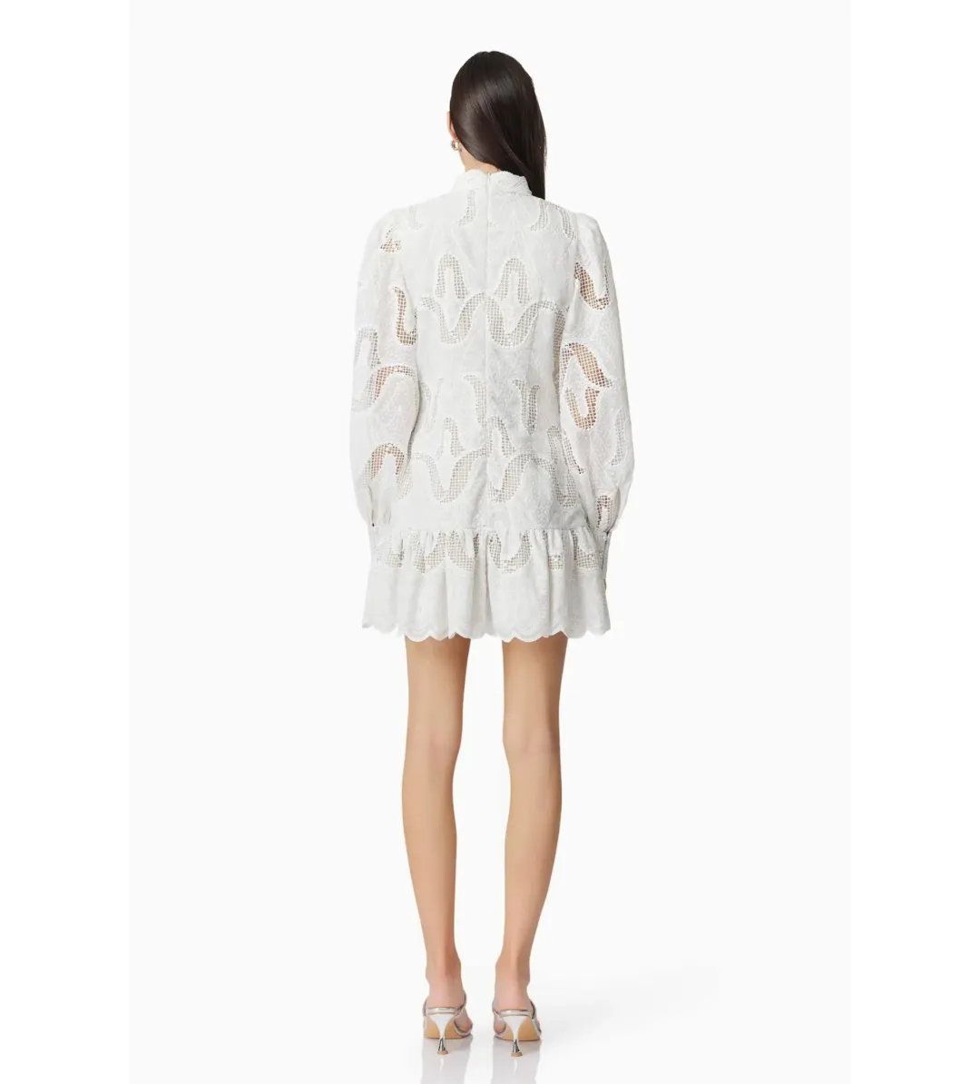 Elliatt Eliza Long Sleeve Mini Dress White Size AU 8 for rent on The Volte - main image