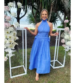 Zimmermann Luminous Halter Gown Cornflower Size 2 AU 12 for rent on The Volte - image 2