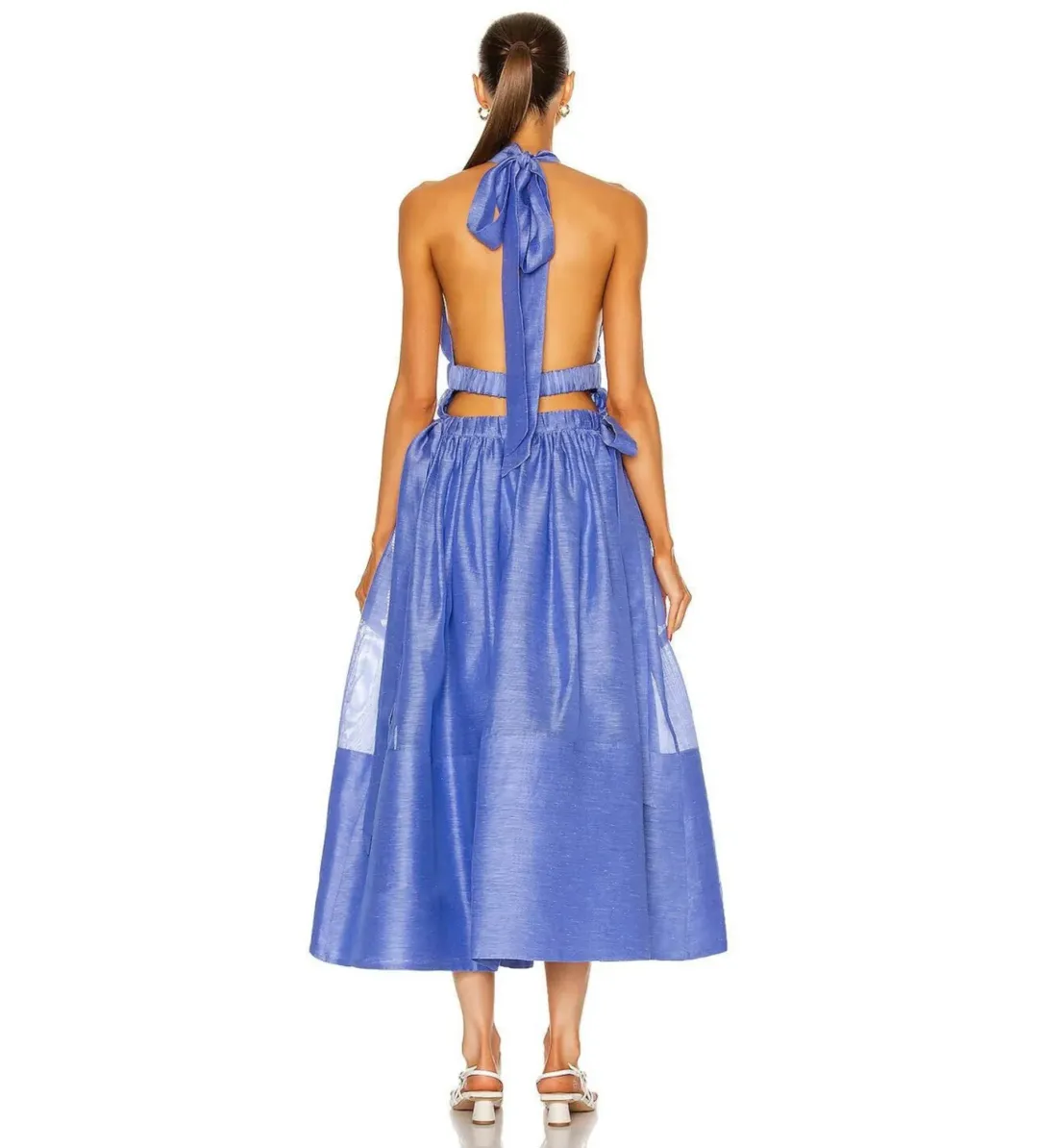 Zimmermann Luminous Halter Gown Cornflower Size 2 AU 12 for rent on The Volte - main image