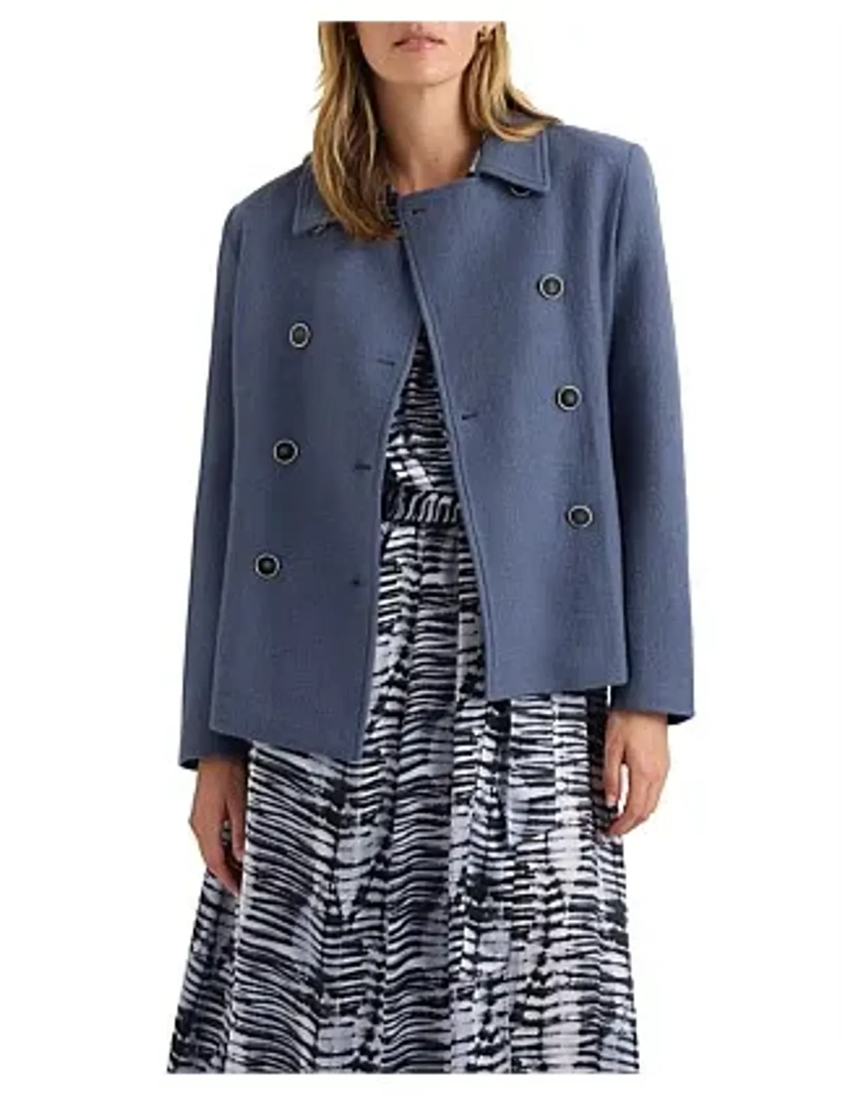 David Lawrence Brandon Felted Wool Jacket in Slate Grey Size 4/XXS - Image 1