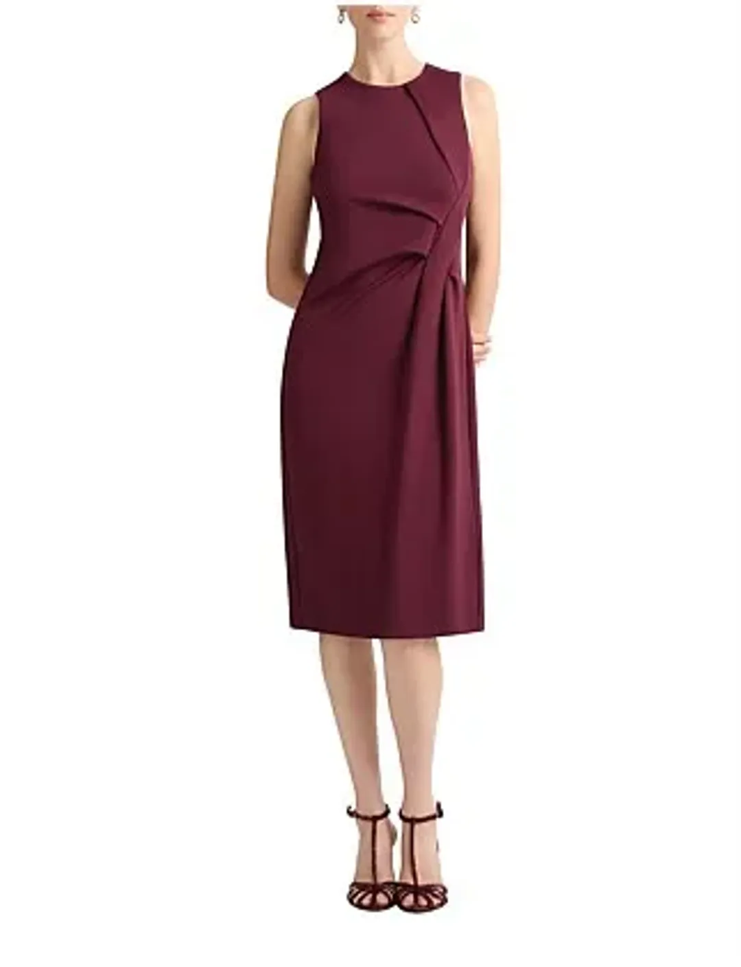 David Lawrence The Saylor Sleeveless Ponte Dress in Rich Plum Size 4/XXS for rent on The Volte - main image