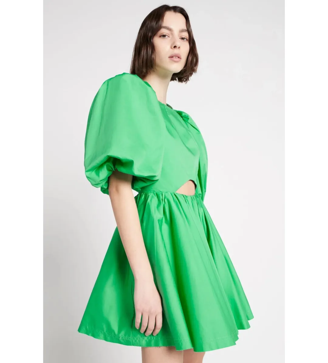 Aje Colette Abstract Cut Out Mini Dress Green Size AU 10 for rent on The Volte - main image