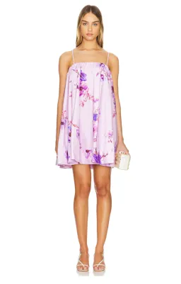 Zimmermann Lightburst Puff Mini Dress Purple Floral Size AU 12 for rent on The Volte - image 1