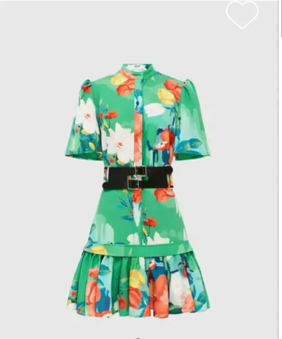 Leo Lin Florescence Shirt Mini Dress Lily Pad Green Size AU 12 for rent on The Volte - main image
