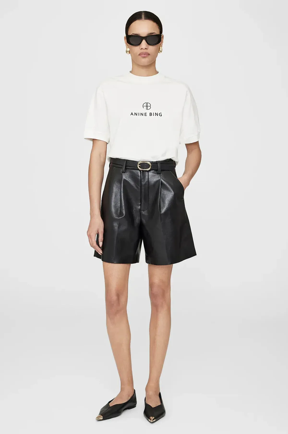 Anine Bing Jaylin Ab Monogram T Shirt Ivory One Size for rent on The Volte - main image