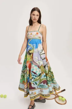 Alemais Lucky Pace Sundress Multi Print Size 12 for rent on The Volte - image 1