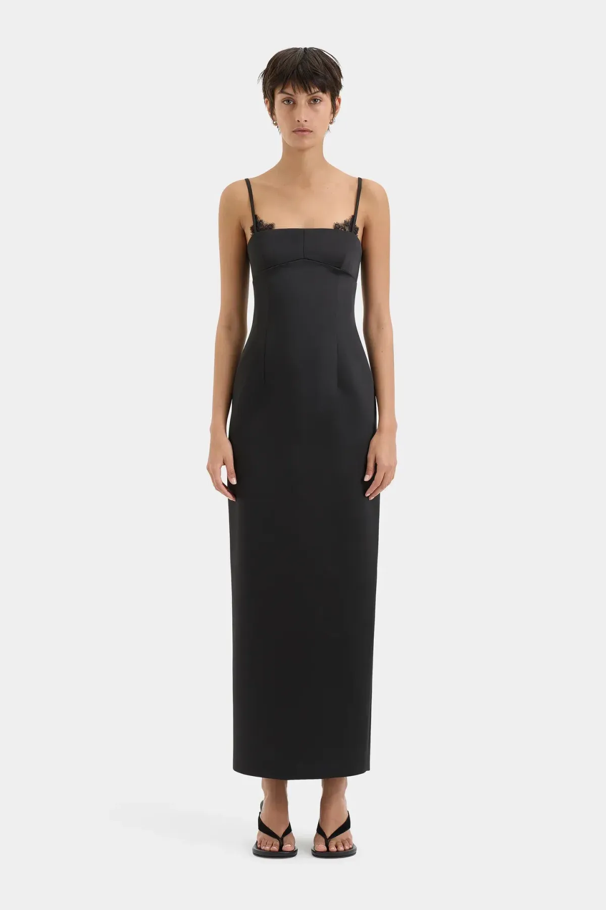 Sir the Label Poppy Column Midi Dress Black Size 12 - Image 1
