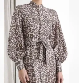 Zimmermann Sabotage Button Up Midi Dress Soft Leopard Size AU 8 for rent on The Volte - image 2