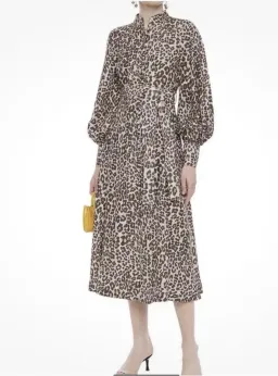 Zimmermann Sabotage Button Up Midi Dress Soft Leopard Size AU 8 for rent on The Volte - image 4