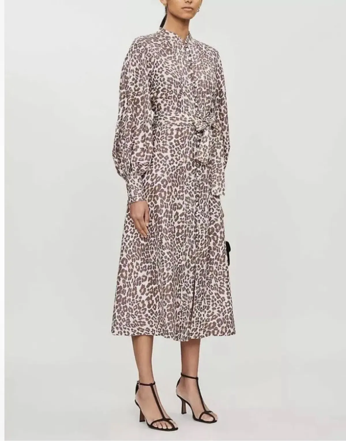 Zimmermann Sabotage Button Up Midi Dress Soft Leopard Size AU 8 - Image 1