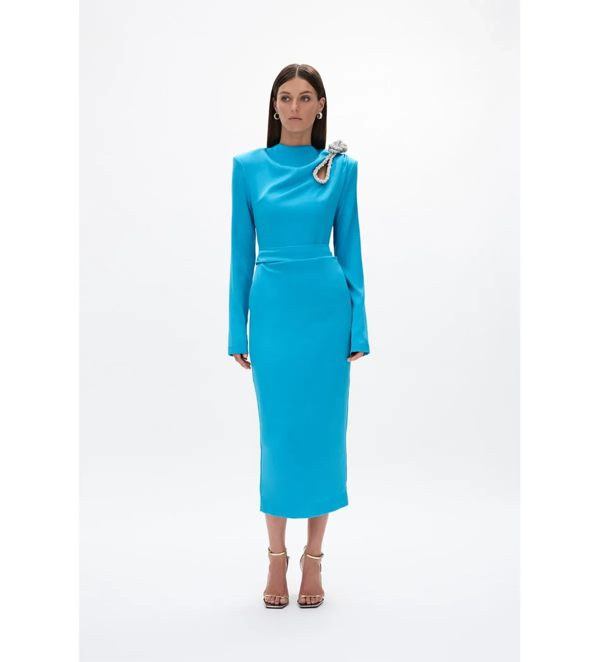 Rachel Gilbert Henrietta Midi Dress in Blue Size AU6 for rent on The Volte - main image