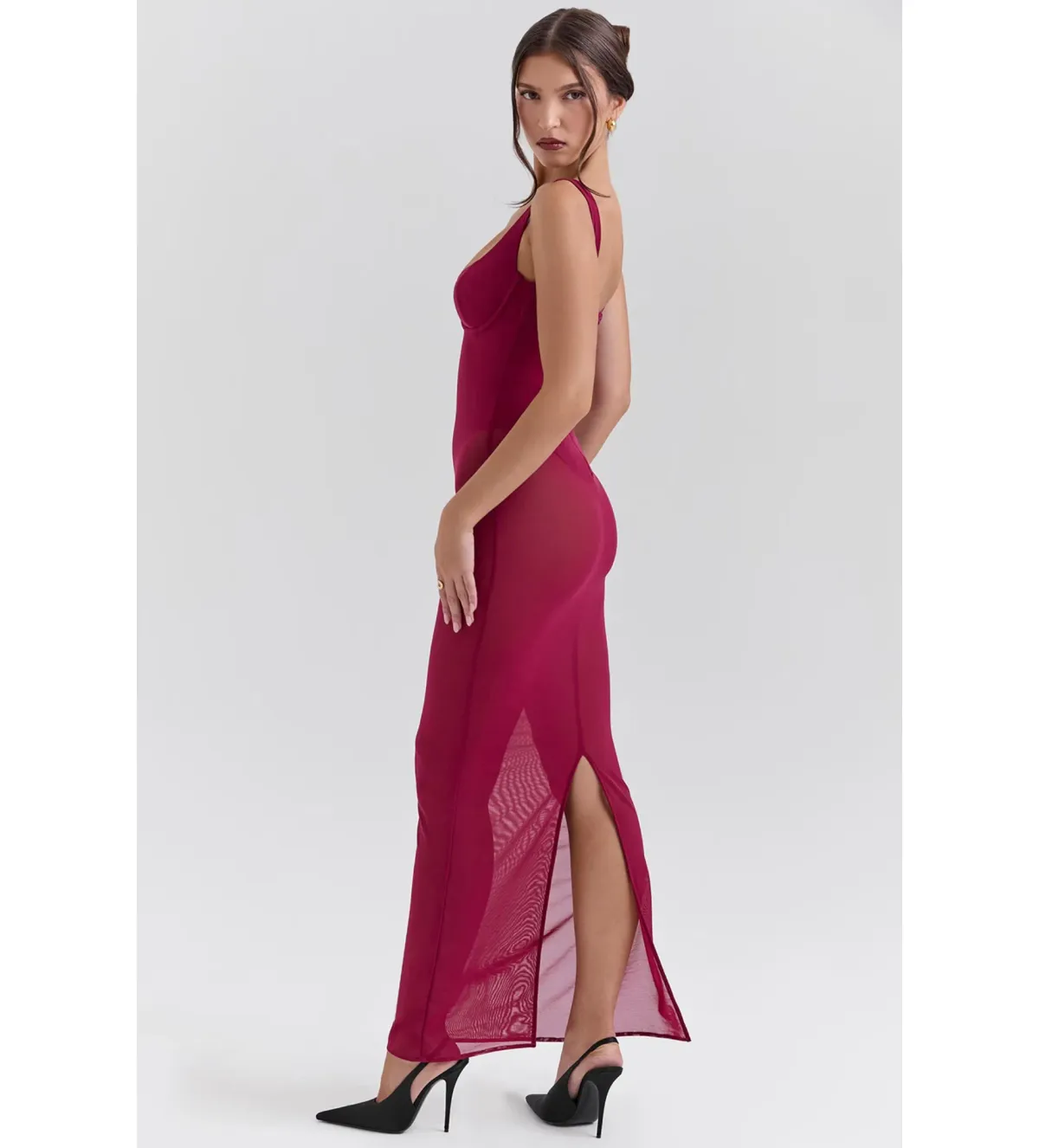 House of CB Robina Maxi Dress Wine Size 8 - Image 6