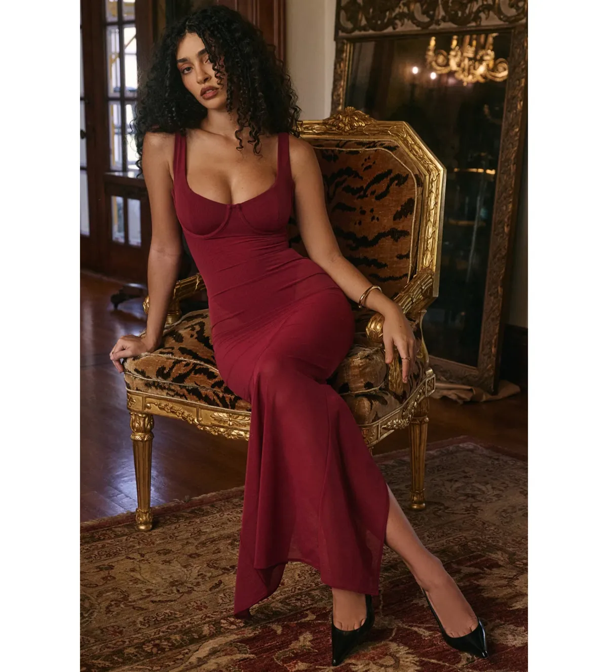 House of CB Robina Maxi Dress Wine Size 8 - Image 4