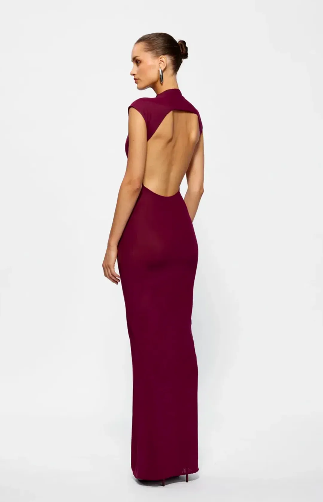 Effie Kats Caldwell Maxi Dress Burgundy Size M/ Size AU 10 for rent on The Volte - main image