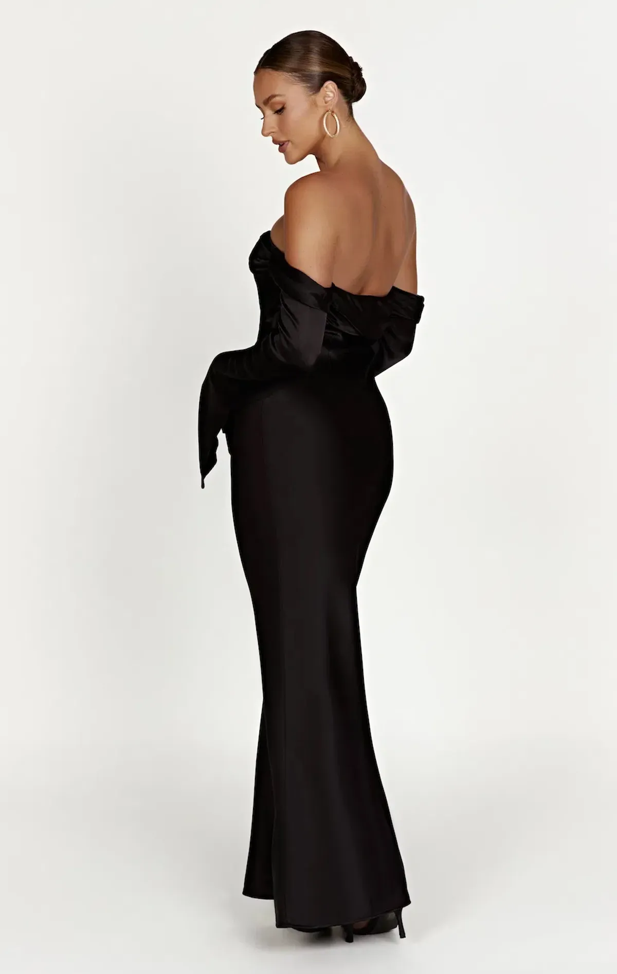Meshki Giselle Off Shoulder Cowl Neck Maxi Dress in Black Size 8/S - Image 2