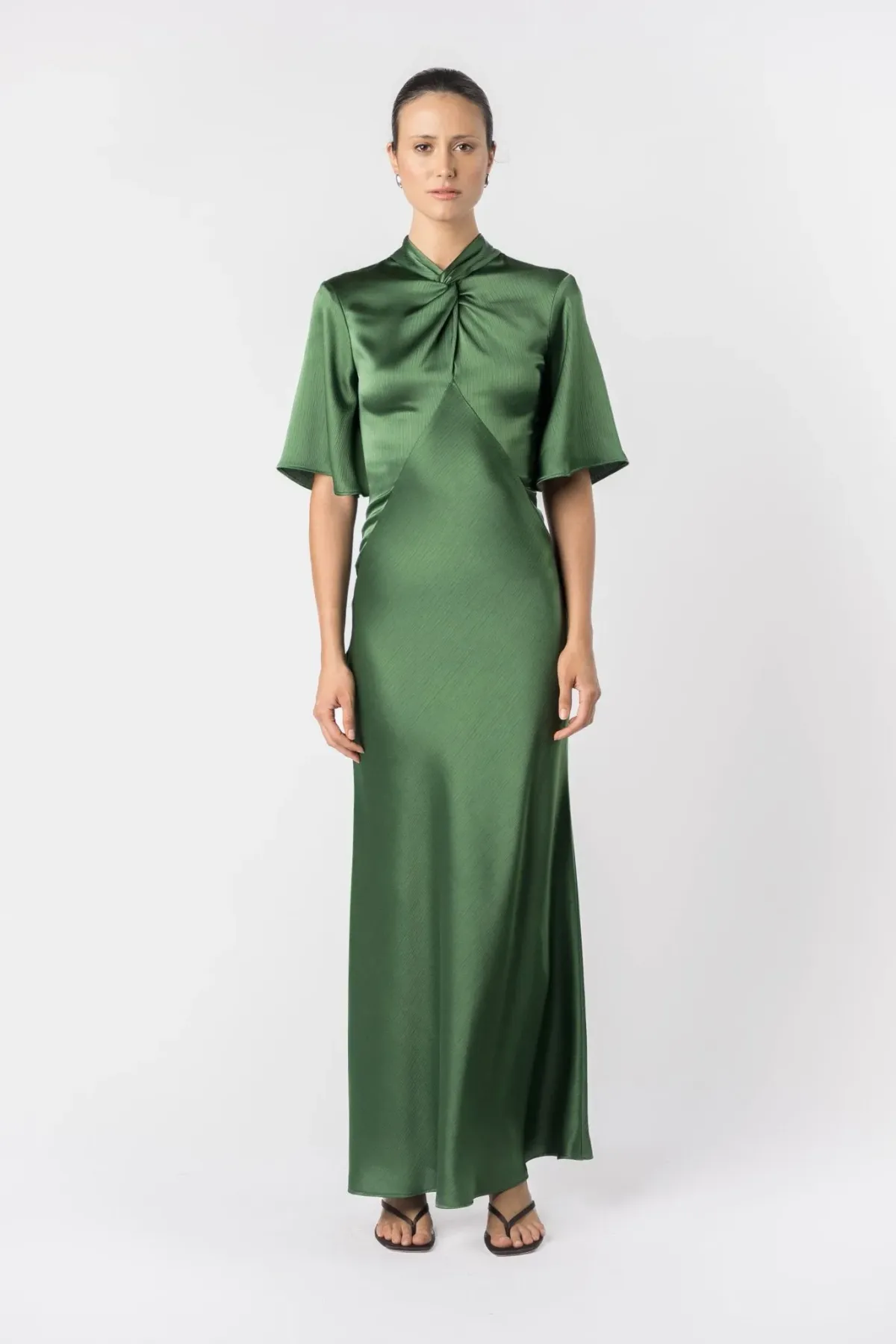 One Fell Swoop Claret Dress Matilda Green Size AU 12 - Image 1