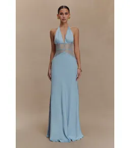 Meshki Dinah Lace and Satin Maxi Dress Cornflower Blue Size S / AU 8 for rent on The Volte - image 1