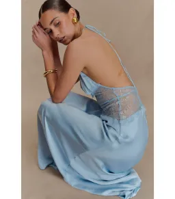 Meshki Dinah Lace and Satin Maxi Dress Cornflower Blue Size S / AU 8 for rent on The Volte - image 5