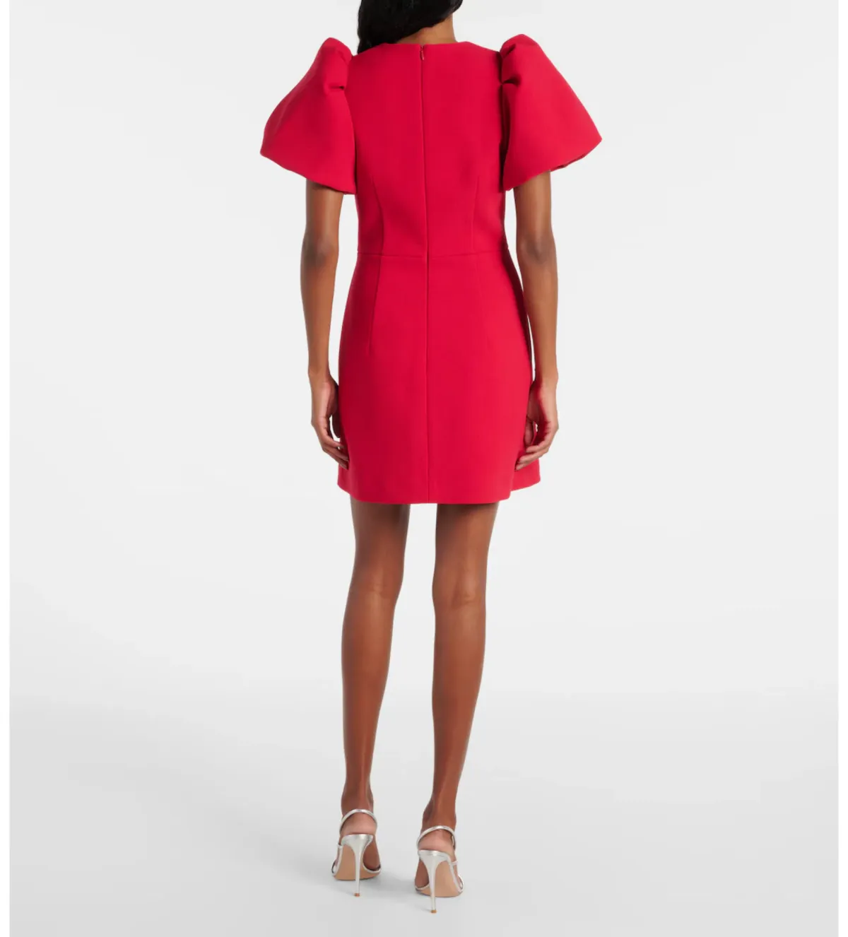 Rebecca Vallance Akari Puff Sleeve Mini Dress in Red Size AU10 - Image 2