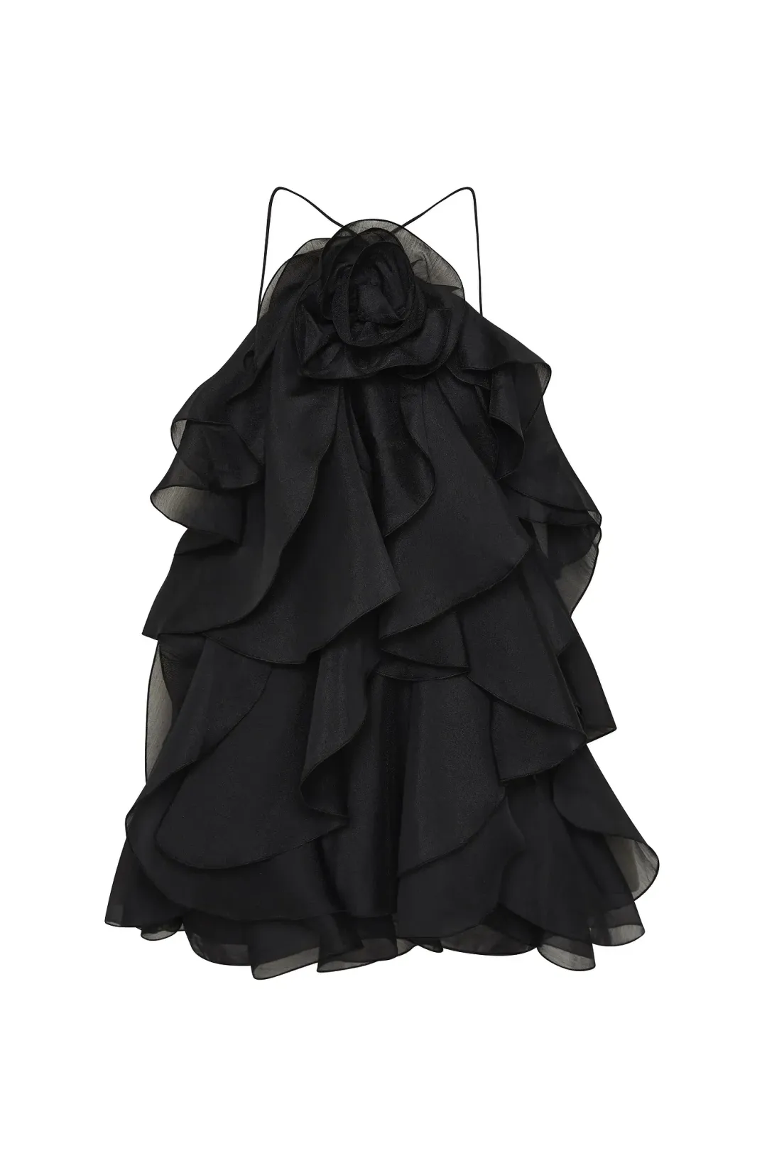Aje Pandorea Layered Mini Dress Black Size 6 for rent on The Volte - main image
