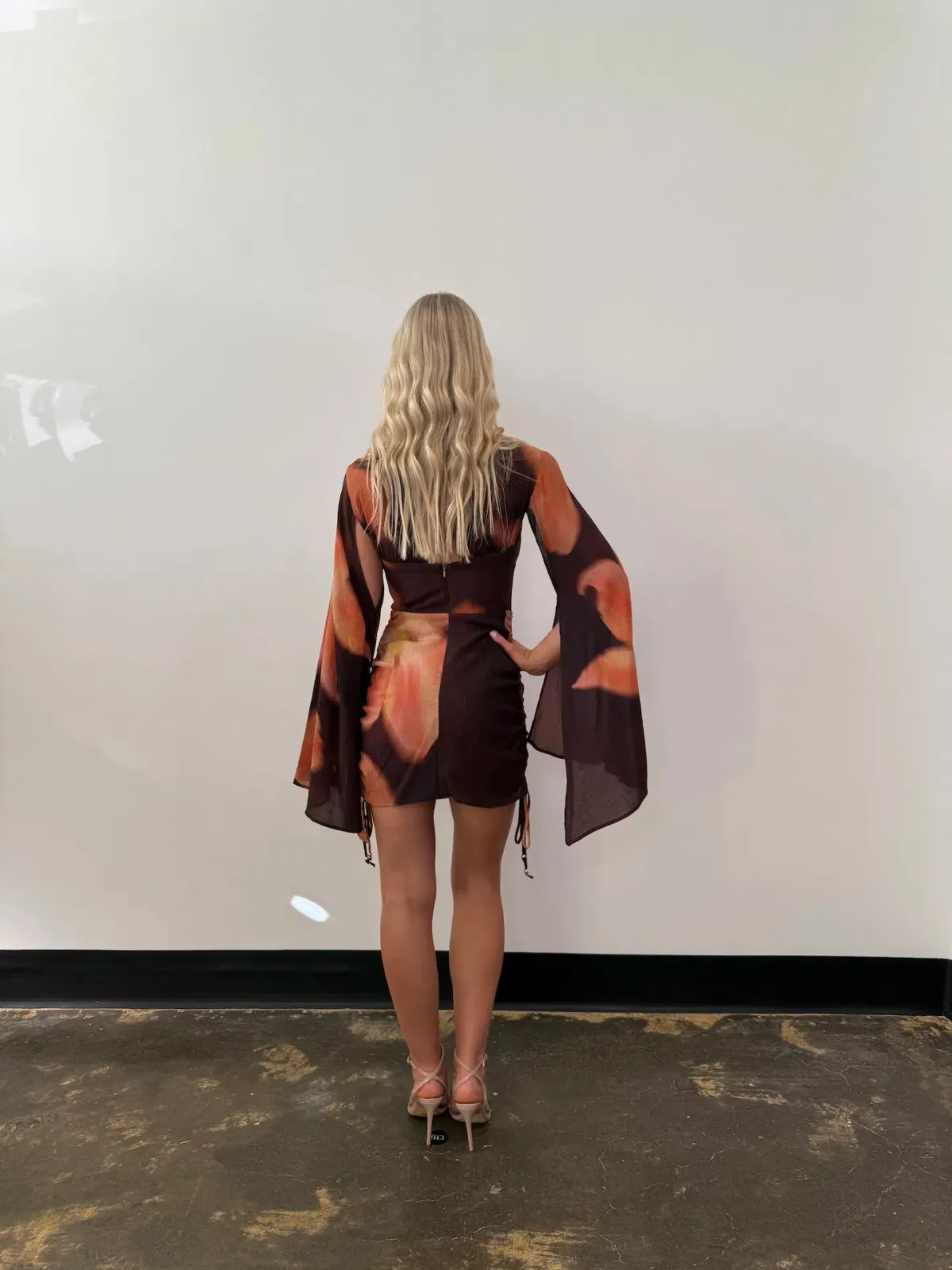 The Wolf Gang Zoya Mini Dress in Cocoa flower Size AU 12 - Image 4