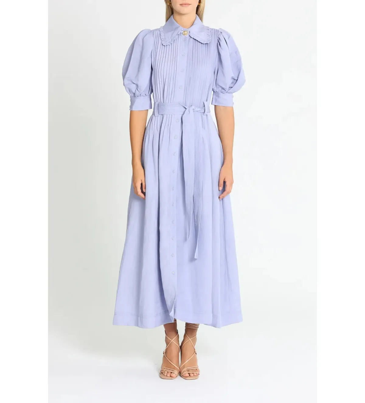 Aje Madeleine Belted Midi Dress in Lilac Size 10/M - Image 1