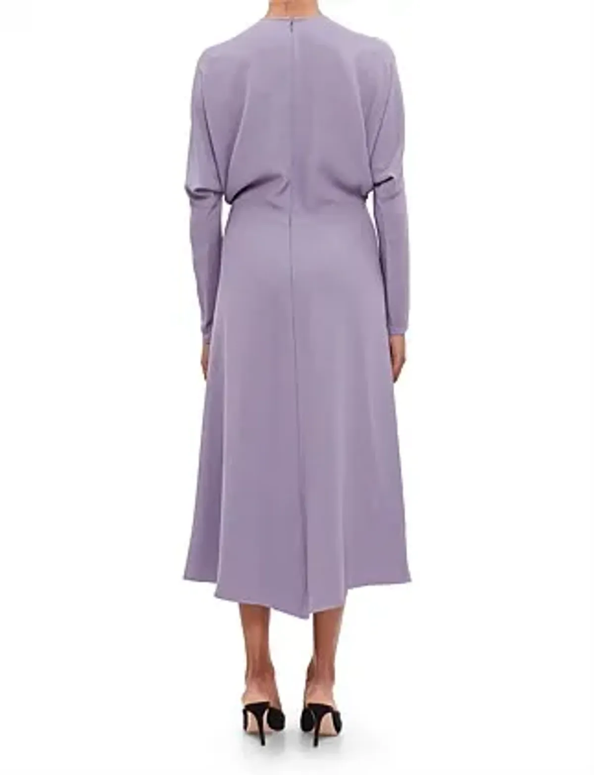 Victoria Beckham Dolman Midi Dress with Blouson Bodice Purple Size 16 - Image 8