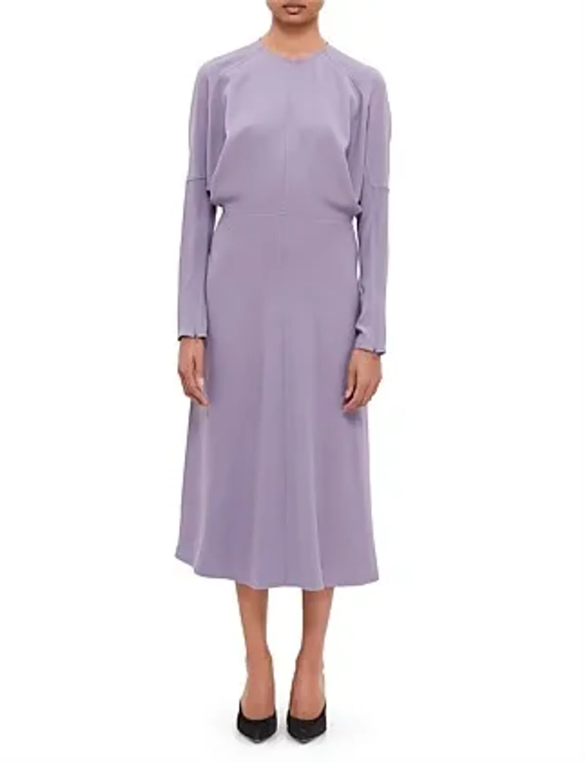 Victoria Beckham Dolman Midi Dress with Blouson Bodice Purple Size 16 - Image 7
