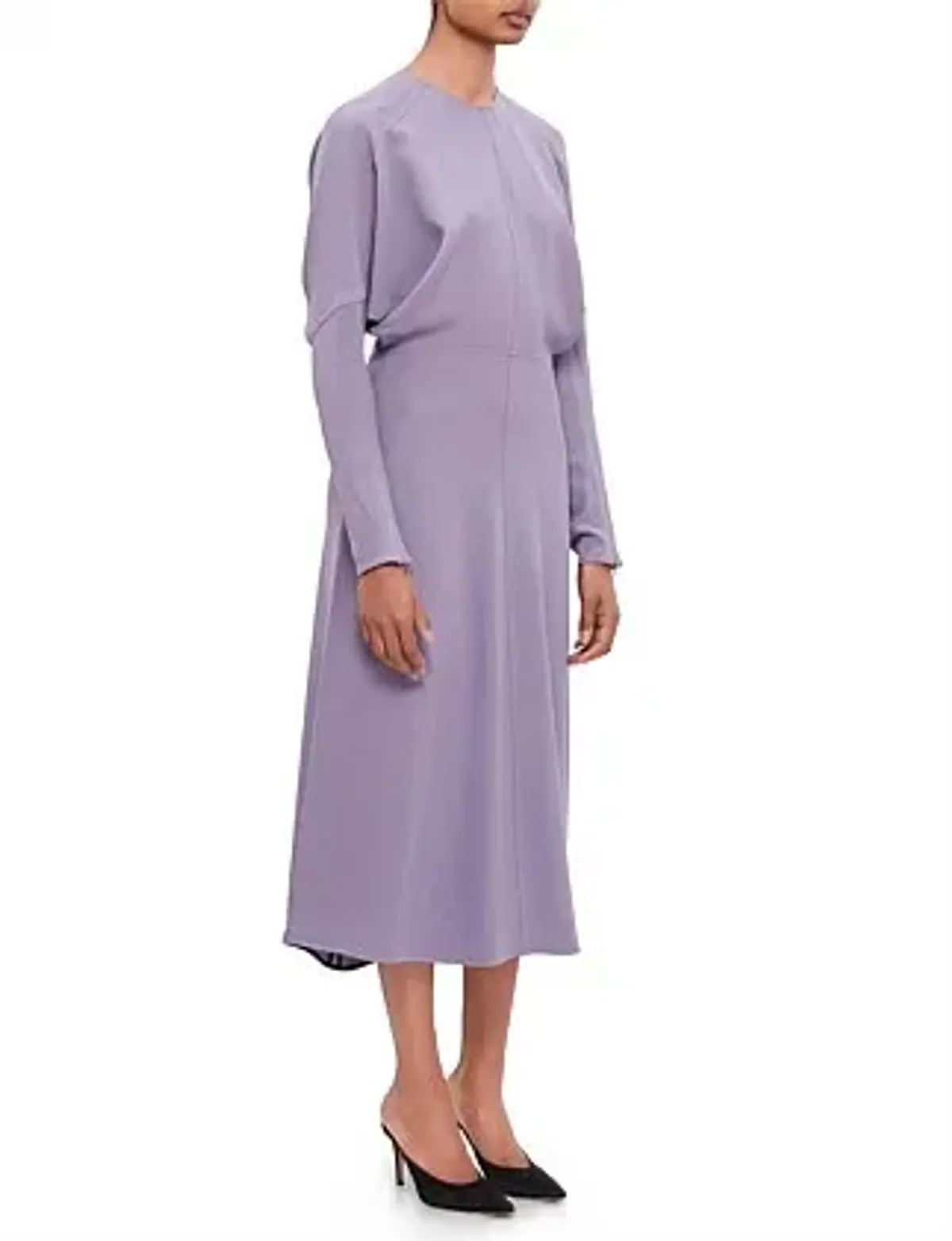 Victoria Beckham Dolman Midi Dress with Blouson Bodice Purple Size 16 - Image 4
