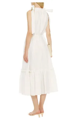 Zimmermann Zinnia Metallic Polka Dot Linen Midi Dress Size AU 8 for rent on The Volte - image 2