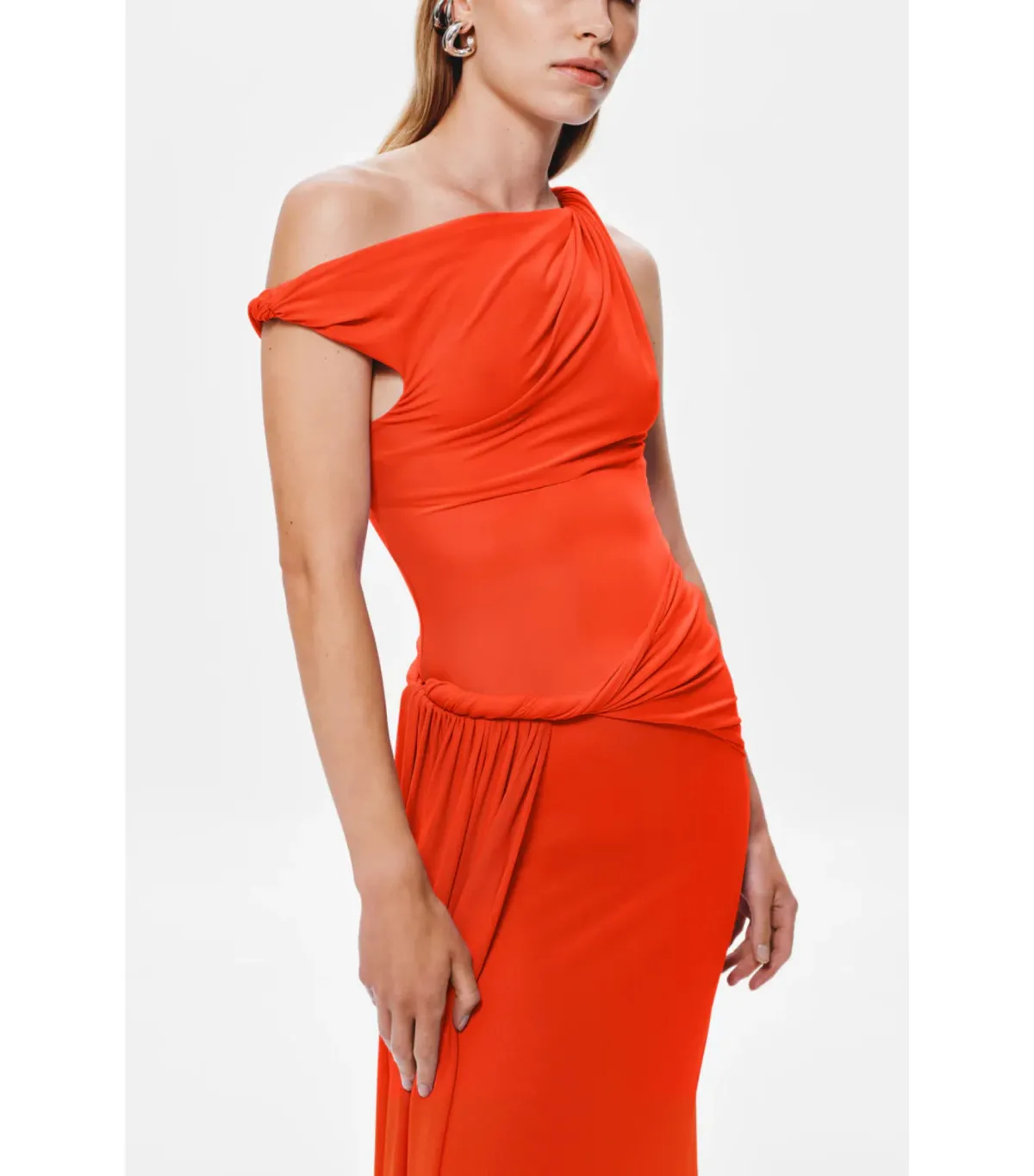 Misha Sisal Mesh Maxi Dress Chilli Red Size M / AU 10 - Image 4