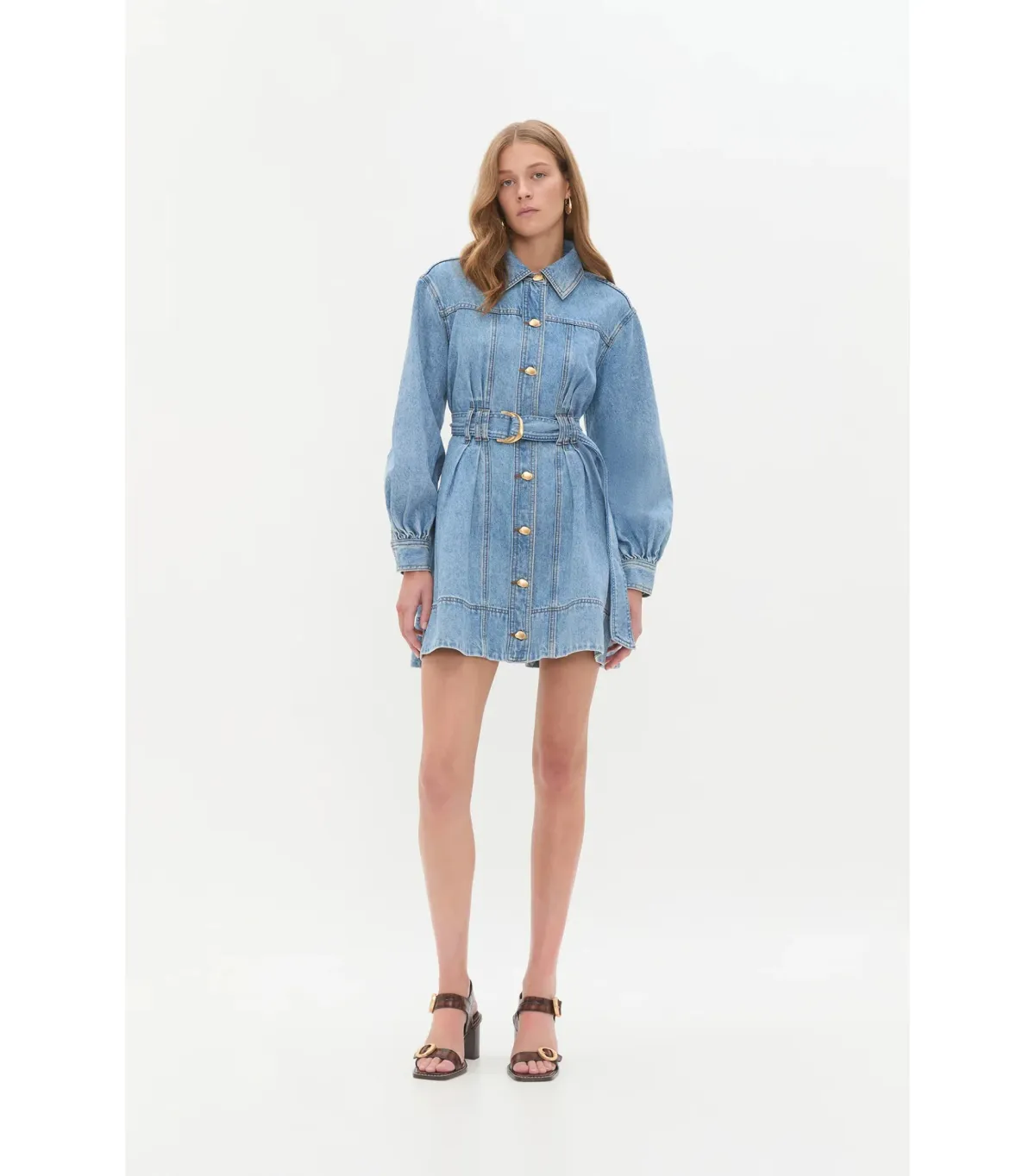 Aje Lane Denim Mini Dress Coastal Wash Size AU 8 - Image 1
