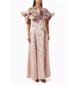 Aje Misha Maxi Dress Pink Collage Floral Size AU 10 for rent on The Volte - image 2