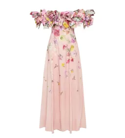 Aje Misha Maxi Dress Pink Collage Floral Size AU 10 for rent on The Volte - image 7