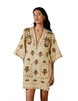Farm Rio Coconut Tree Tapestry Mini Tunic Dress Size 14/M for rent on The Volte - image 2