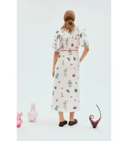 Alemais Atticus Embroidered Midi Shirtdress White Print Size AU 12 for rent on The Volte - image 3