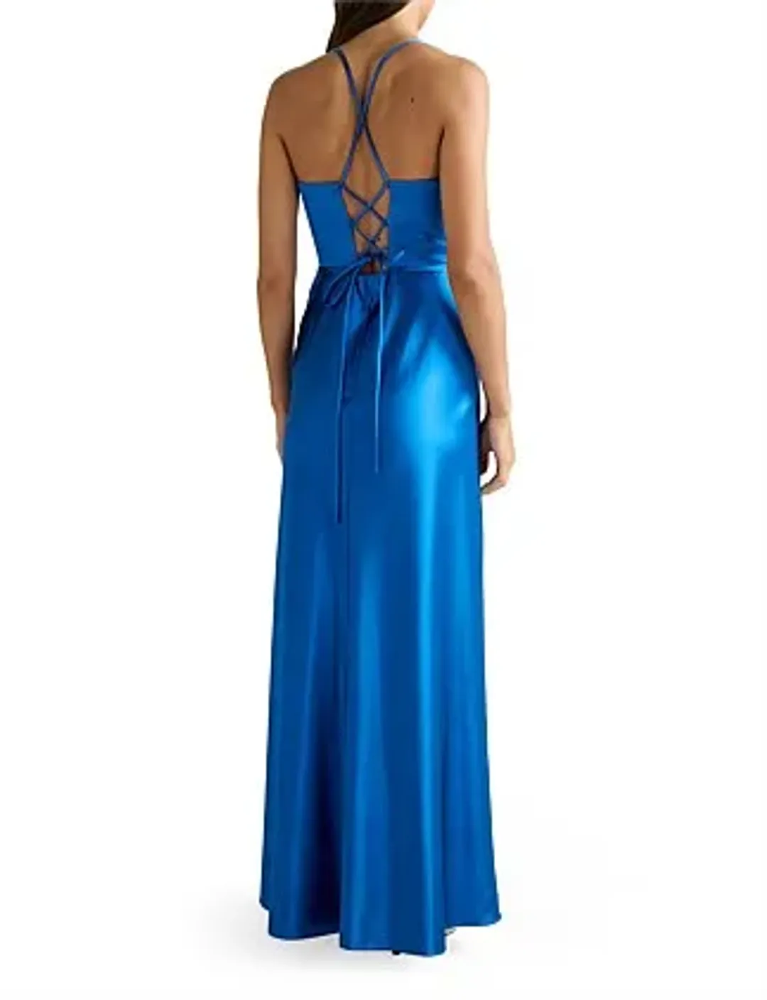 Forever New Luna Corset Satin Maxi Dress Blue Size 8/S for rent on The Volte - main image