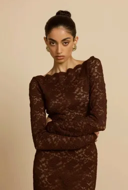 Arcina Ori Monet Gown Brown Size AU 8 for rent on The Volte - image 2