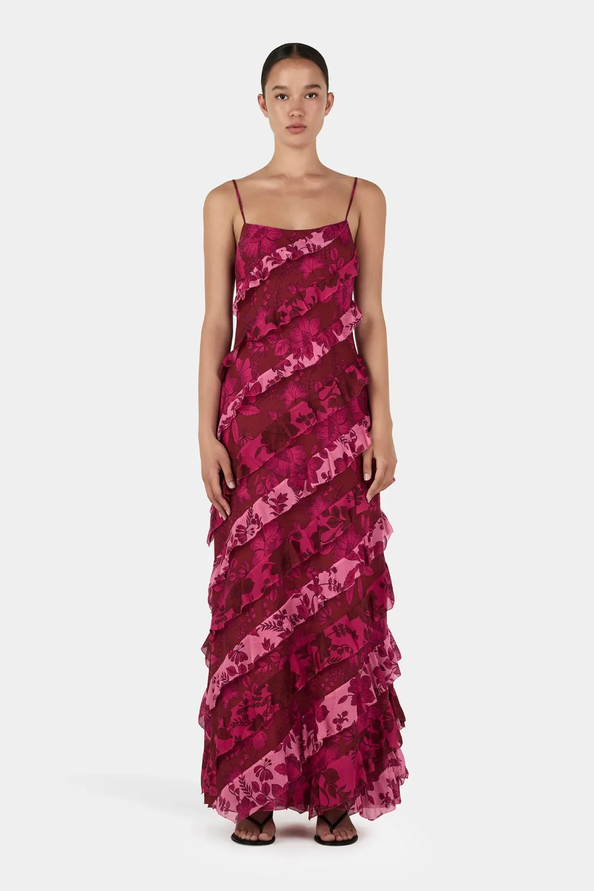 Hansen and Gretel Linnea Maxi Dress Magenta Floral Size AU 12 - Image 1