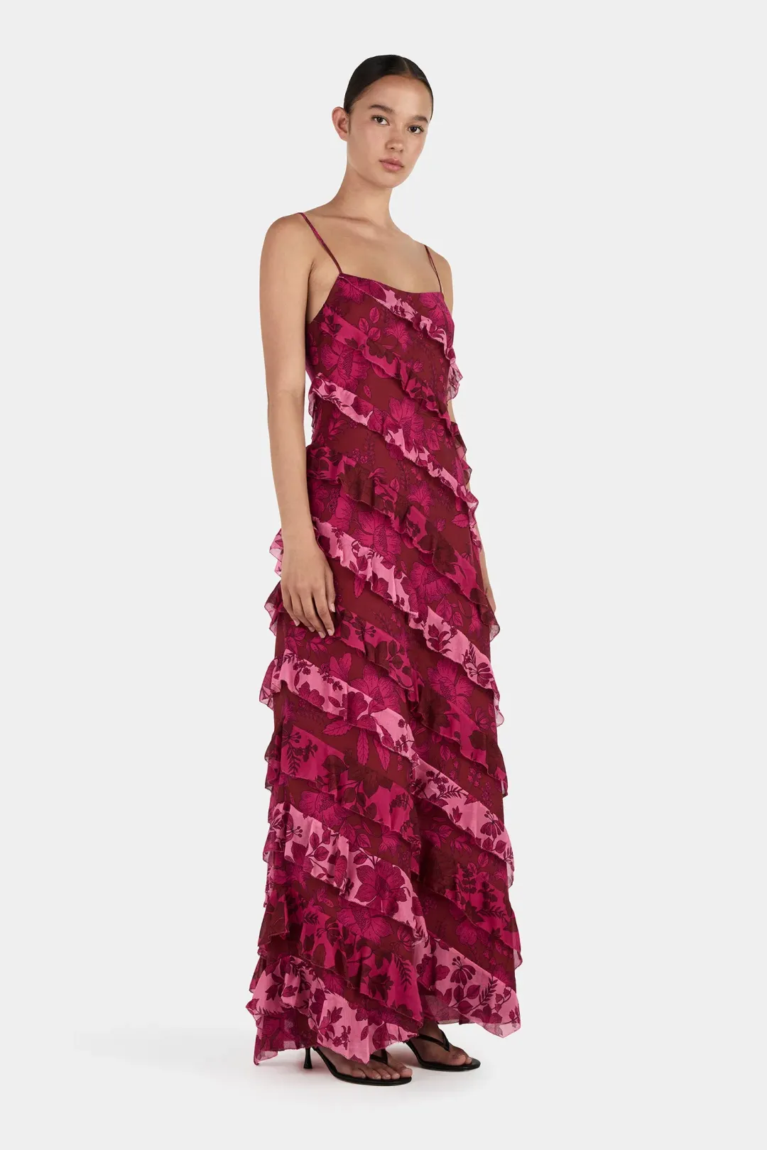Hansen and Gretel Linnea Maxi Dress Magenta Floral Size AU 12 for rent on The Volte - main image