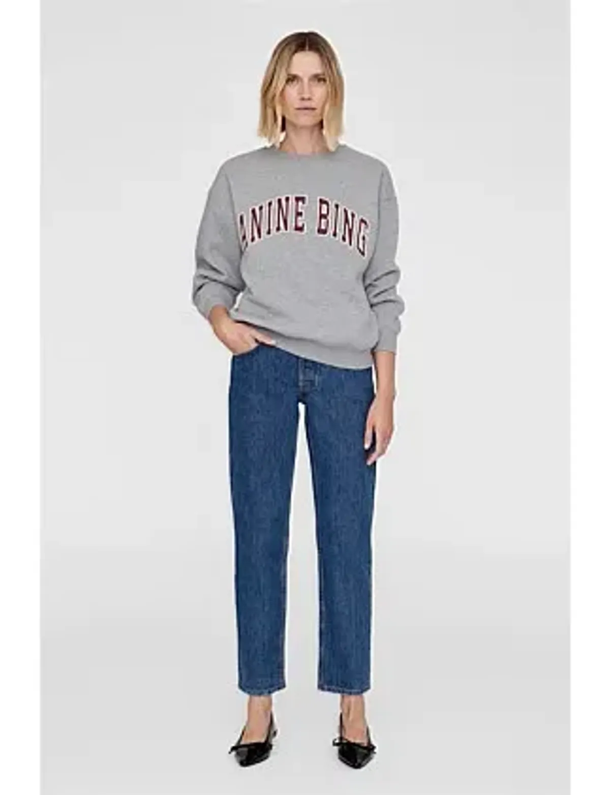 Anine Bing SPENCER CREWNECK SWEATSHIRT Size 8/XS - Image 2