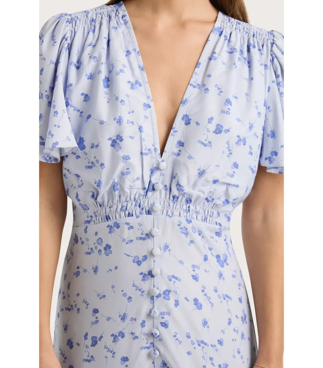 Faithfull the Brand Tae Midi Dress Blossom Blue Size XL / AU 14 for rent on The Volte - main image