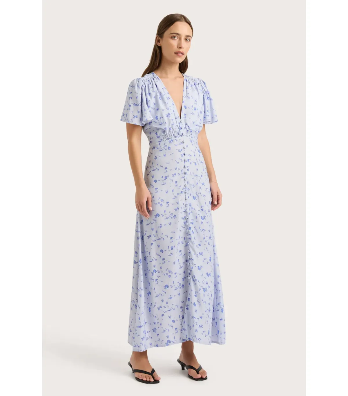 Faithfull the Brand Tae Midi Dress Blossom Blue Size XL / AU 14 - Image 2